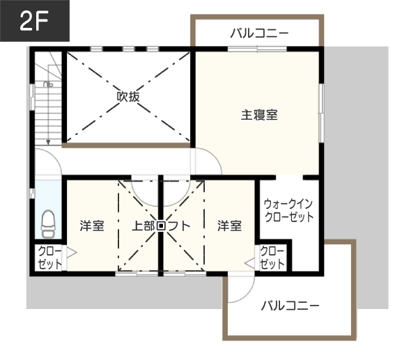 【35坪台】夫婦の時間を楽しめるシアタールームがある間取り 2F