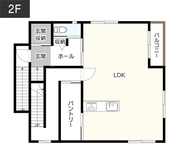 【30坪台】外から直接入れる防音室がある間取り 2F