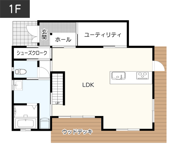 大きな窓で人もペットも自由にくつろげる間取り 1F