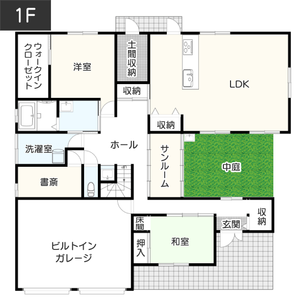 【60坪台】思い切り走り回れる中庭