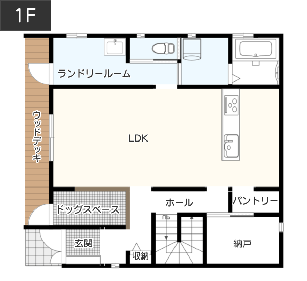 【30坪台】掃除をしやすい素材のドッグスペース