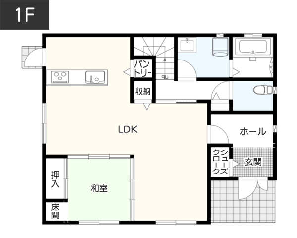 【40坪】クロスや照明もこだわり抜いたシアタールームがある間取り 1F