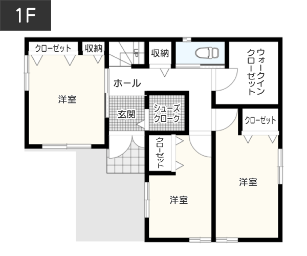【25坪台】リビングダイニングとつながるロフト 1F