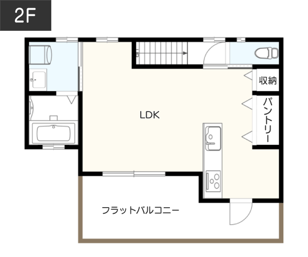 【25坪台】リビングダイニングとつながるロフト 2f