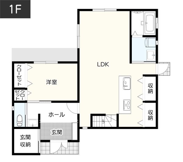 完全共有型：2,000万円台の間取り　間取り図　1階