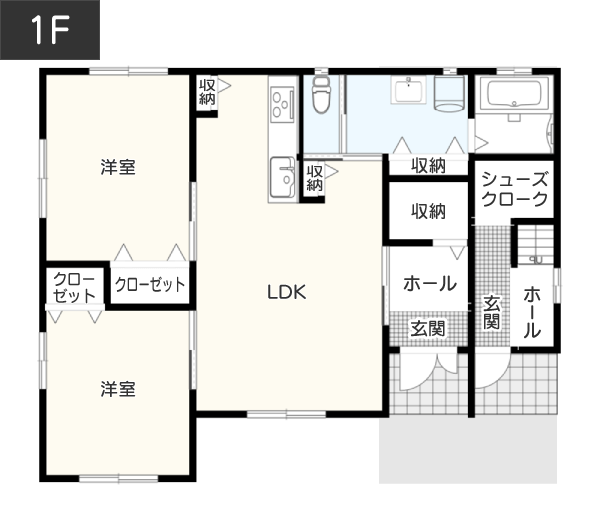 完全分離型：3,500万円台の間取り　間取り図　1階