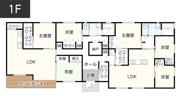 一部共有型：4,000万円台の間取り　間取り図　1階