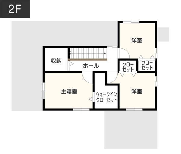 【4LDK】家事に充てる時間を短縮！ランドリールーム設置で効率重視の間取り例　間取り図　2階