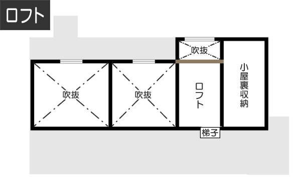 【28坪】建物に囲まれていても採光・風通しをよくした間取り例 3F