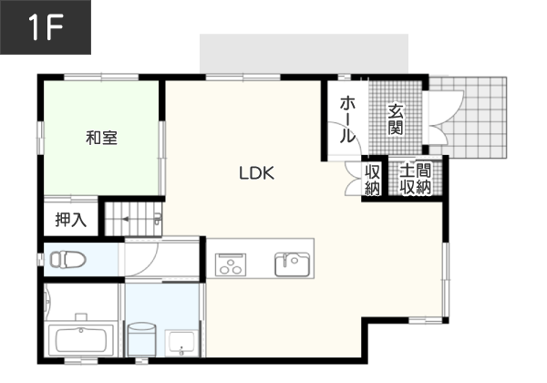 【家だけで3,000万円台／30坪】2階建て注文住宅の間取り 1F