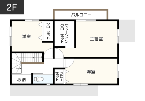 【家だけで3,000万円台／30坪】2階建て注文住宅の間取り 2F