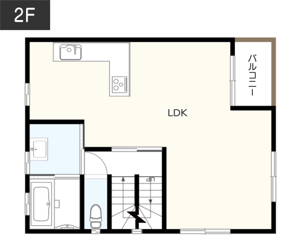 【家だけで3,000万円台／40坪】3階建て注文住宅の間取り 2F