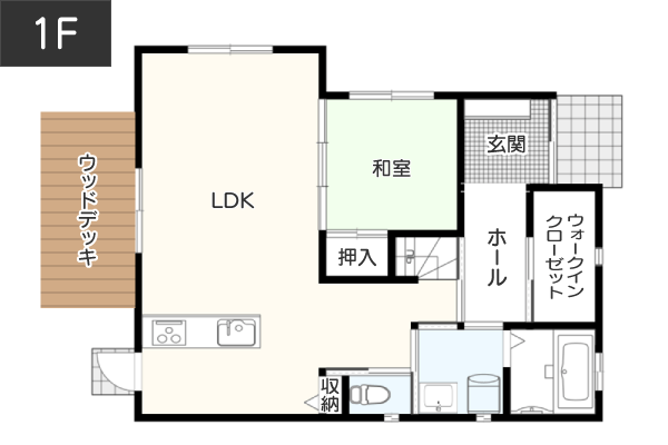 【土地込・総額3,000万円台／35坪】2階建て注文住宅の間取り 1F