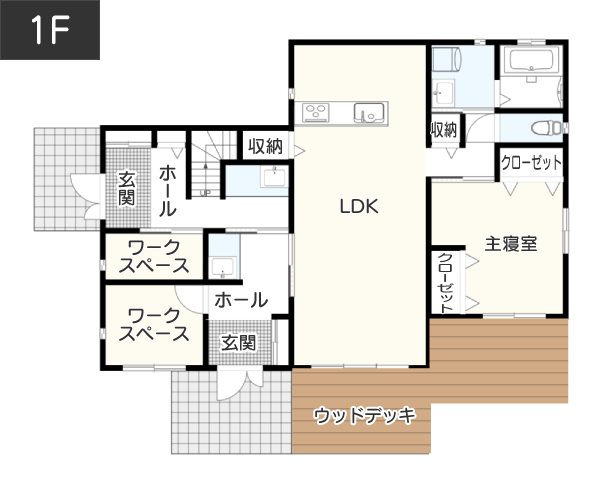 【約50坪】「二世帯住宅」おすすめの間取り実例1F