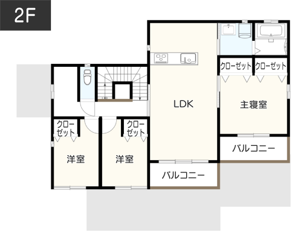 【約50坪】「二世帯住宅」おすすめの間取り実例2F