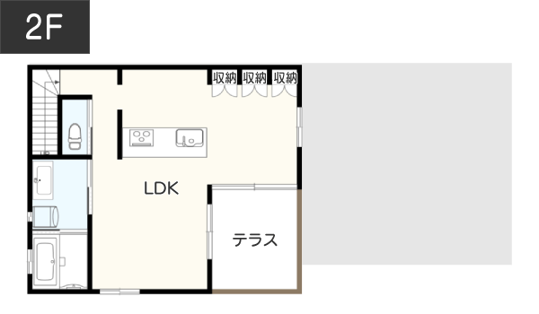 【土地別2,000万円台】40坪の注文住宅間取り2F