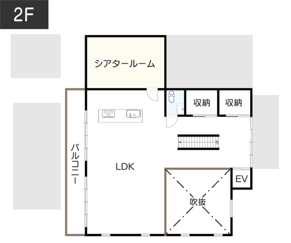 【1億円相当】高級注文住宅の間取り2F