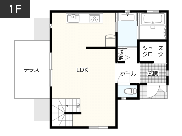 【約25坪】廊下なしの間取り（1）1F