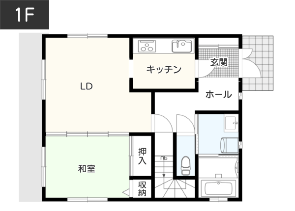 【約30坪】廊下なしの間取り（1）1F