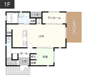 客間やゲストの宿泊場所として利用したい方の和室の間取り例　間取り図