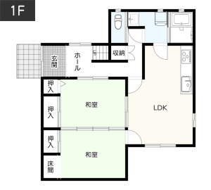 書道教室や華道教室を開きたい方向けの和室の間取り例　間取り図　1階