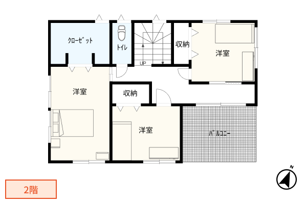 二階建て住宅の間取り例