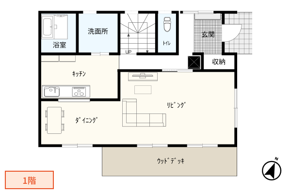 二階建て住宅の間取り例