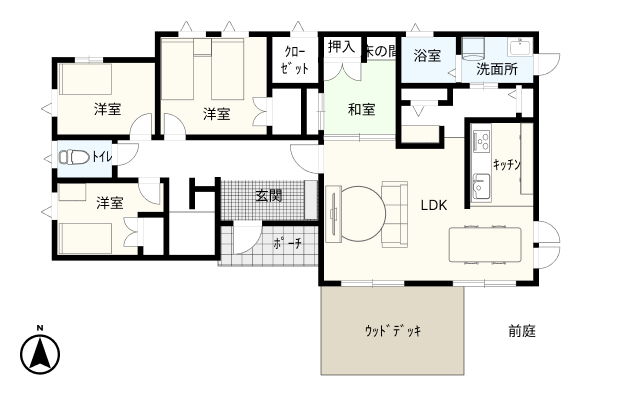 平屋の間取り例