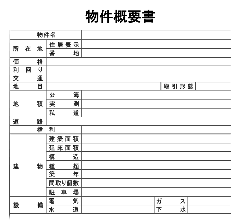 物件概要書