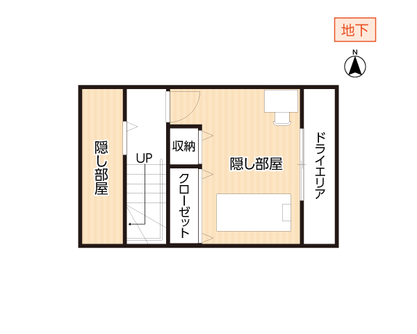 地下に隠し部屋がある間取り