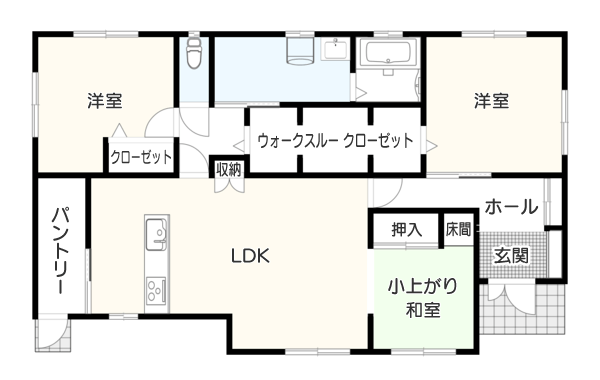 【35坪 】アップダウンがない平屋 の間取り