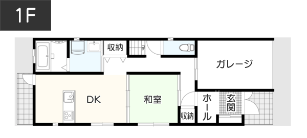 【30坪】日当たり良好！インナーバルコニーがある心地よい間取り例　間取り図　1階