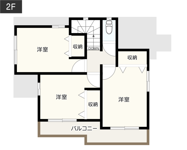 【2階建て】プライベート空間を確保する4LDKの間取り