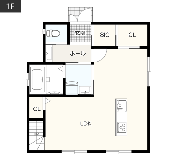 【２階建て４LDK】北玄関があるシンプルな総2階の間取り