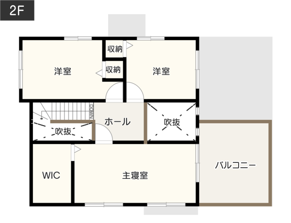 【２階建て３LDK】ビルトインガレージのある明るい間取り