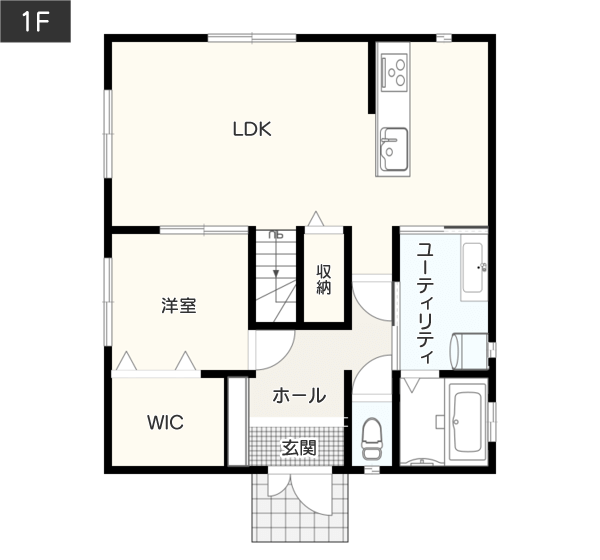 【２階建て５LDK】水回りをまとめた間取り