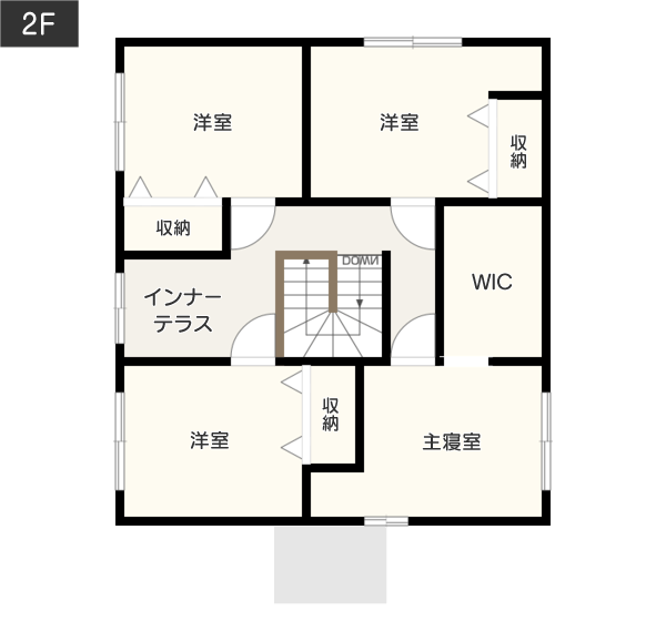 【総2階5LDK】暮らしやすいのに「コスト削減まで叶うコンセプト」の間取り例　間取り図　2階