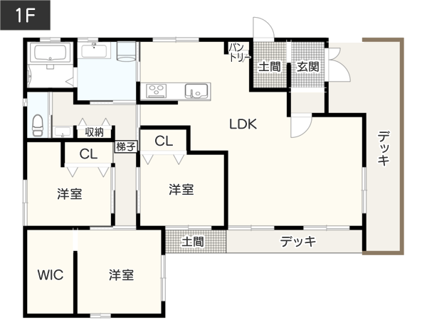 【３LDK】ロフトのある開放的な3LDKの間取り