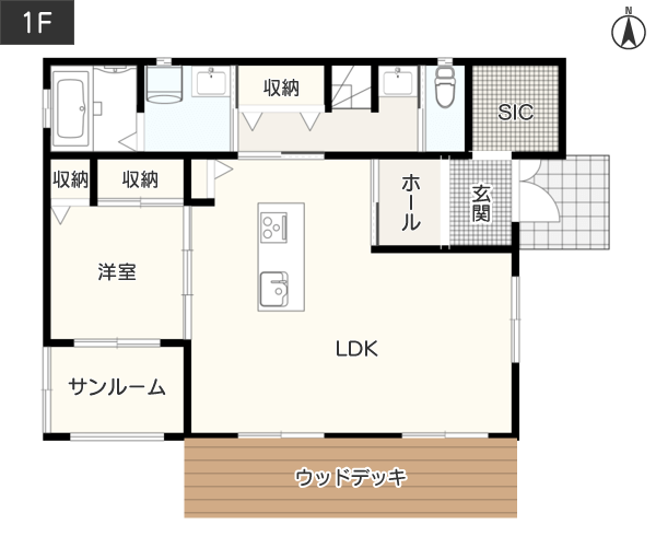 東向き玄関の間取り例