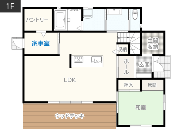 個室タイプの家事室