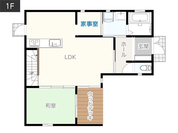 非個室タイプの家事室