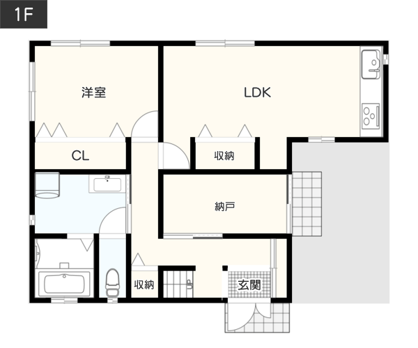 玄関共有型の二世帯住宅の間取り