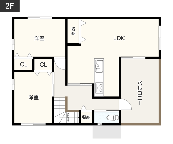 玄関共有型の二世帯住宅の間取り