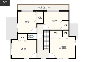 【60坪の土地】注文住宅の間取り例2F