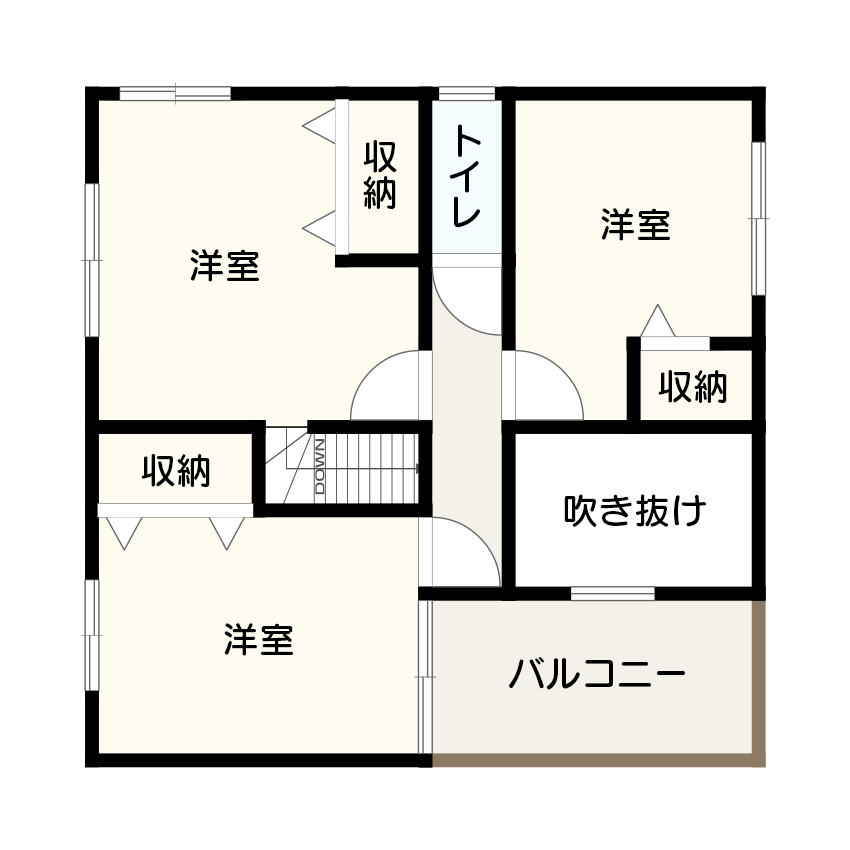 【1,500万～2,000万円以下】30坪の2階建て向けおすすめ間取り：4人暮らしにおすすめ　間取り図2