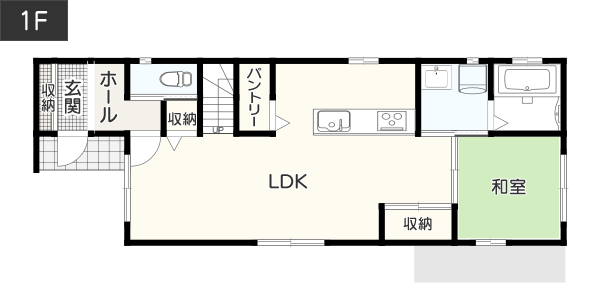 【延床面積35坪・二階建て】横長の敷地を活かした間取り