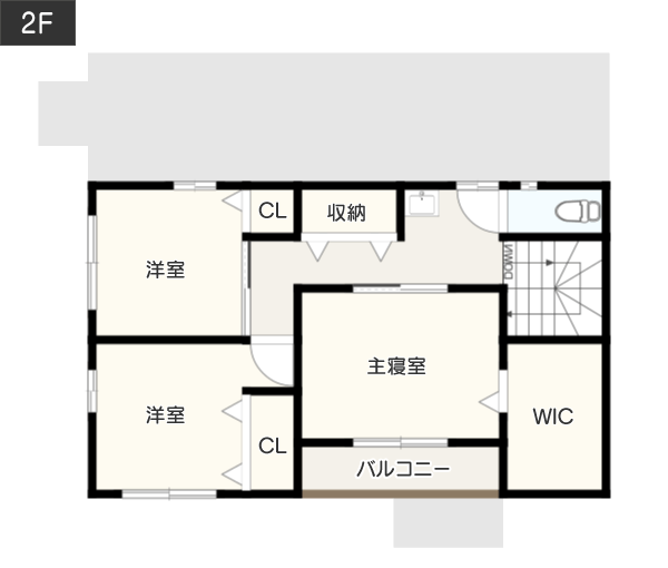 【延床面積36坪・二階建て】収納スペースの多い間取り