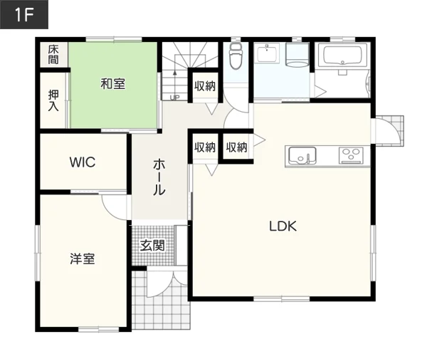 和室と洋室を備えた5LDK_1F