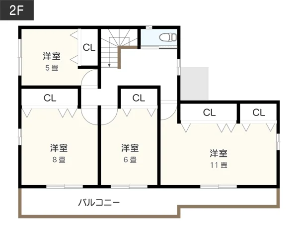 全員に子ども部屋がある5LDK_2F