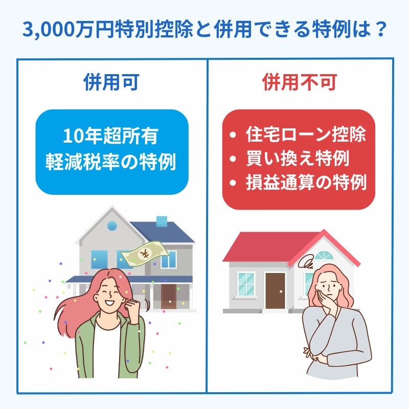 3,000万円特別控除はお得？他の特例との併用について